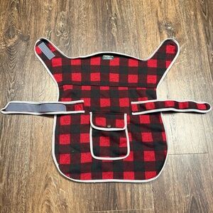 LL Bean Sweater Fleece For Dog Plaid Flannel Pocket Heathered Knit Sz.L 302832